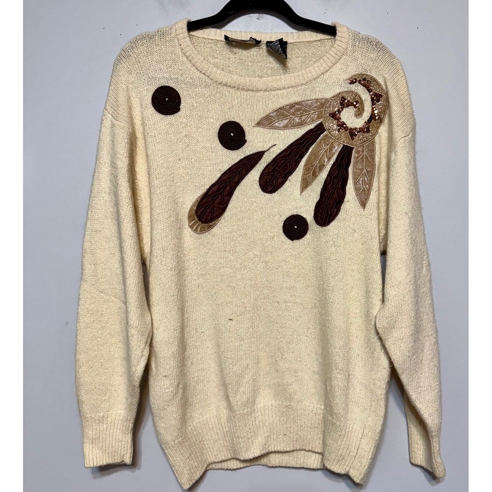 Vintage Quiet Luxury‎ Silk-Angora Sweater Medium Desertcore Gallery Girl Neutral